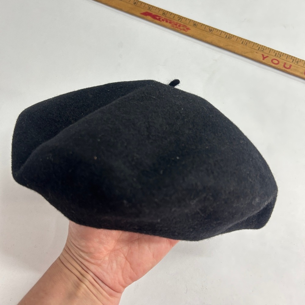 Pierre Laulhere French Beret 100% Wool Black Parisian Chic Dark Academia - Picture 2 of 7